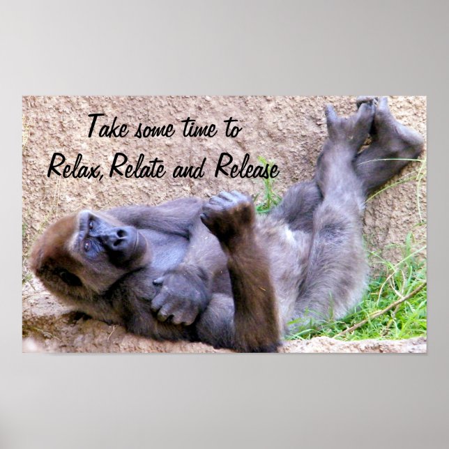 Poster Gorila, relaxe, relacione, release_ (Frente)