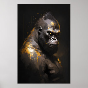 Poster Gorilla Ape Portrait Animal Nature Willife Spirit