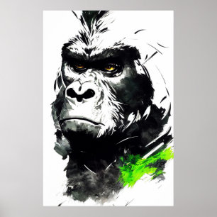 Poster Gorilla Ape Wild Nature Free Spirit Art Painting