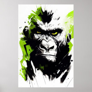 Poster Gorilla Ape Wild Nature Free Spirit Art Painting