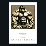 Poster Gorilla Bodybuilder Sépia Motivacional<br><div class="desc">Imagem Motivacional Pop de Arte de Cartoon e Cotação</div>