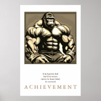 Gorilla Bodybuilder Sépia Motivacional