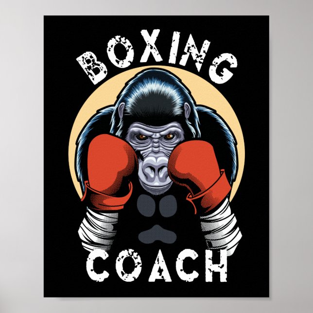 Poster Gorilla Boxing Coach - Treinador de Esportes (Frente)