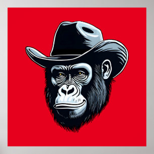 Poster Gorilla Cowboy