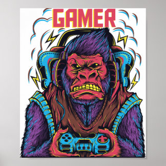 Poster Gorilla Gamer