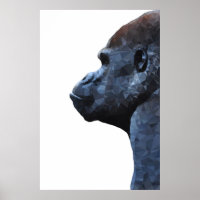Gorilla impressão. Abstrato moderno. Arte por polí