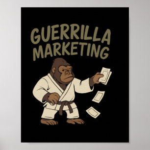 Poster Gorilla Karate Guerrilla Marketing Engraçado