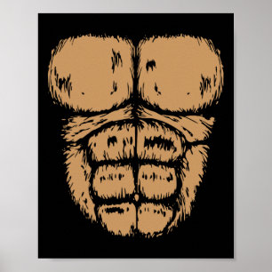 Poster Gorilla Monkey Belly Chest Costume Diy Halloween