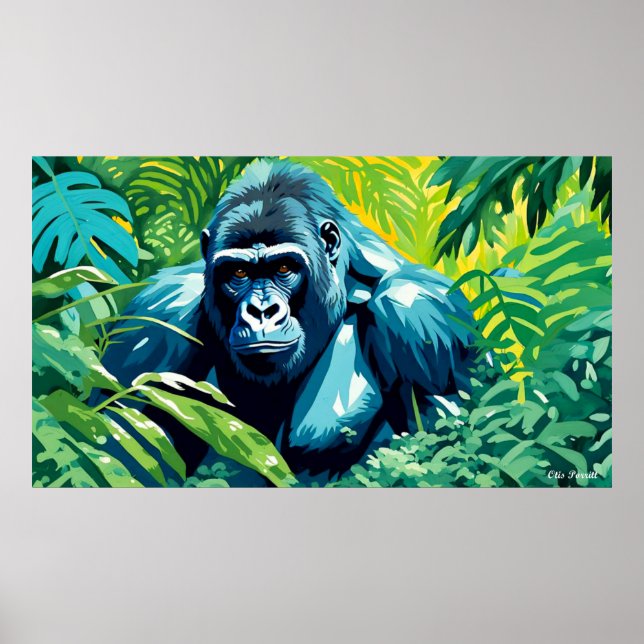 POSTER GORILLA NA FLORESTA 5 (Frente)