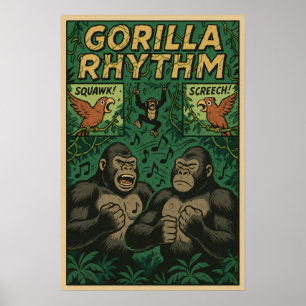 Poster Gorilla Ritmo Selva Cômico – Musical Vida Selvagem