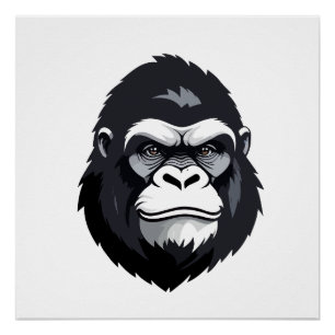 Pôster Gorilla Vetor Art Animal Modern Urban Graphic