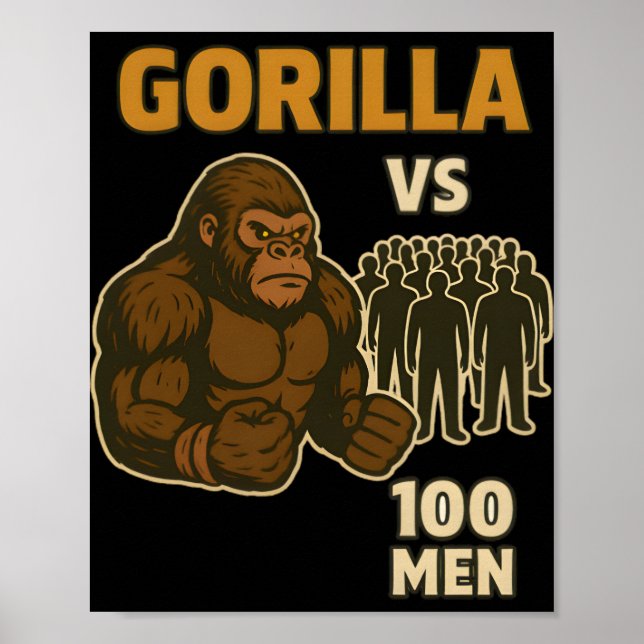 Poster Gorilla vs 100 men epic battle (Frente)
