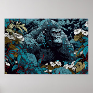 Poster Gorilla Wall Poster, Ilustração de Arte