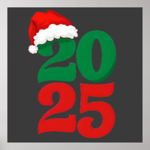 Poster Gorro de Natal 2025 – Contagem Regressiva Festiva