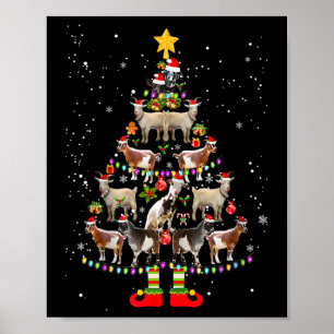 Poster Gostar do Natal Pajama Xmas Goats Tree Lights Sant