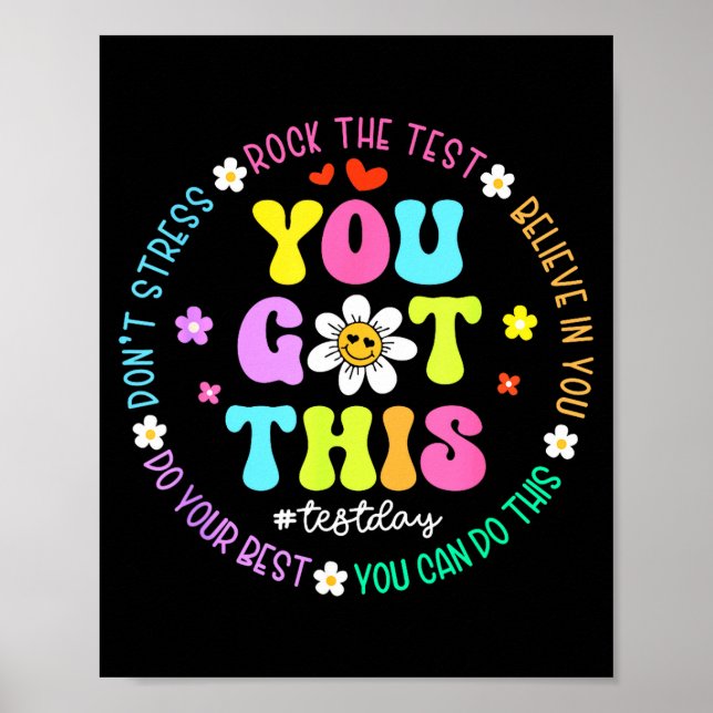 Poster Got this don't stress rock the test test day (Frente)