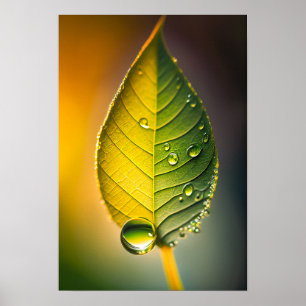 Poster Gotas de Água Calma Natureza Tranquila Livre e Pac