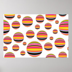 Poster gotas de chuva com abstrato striped padrão contí