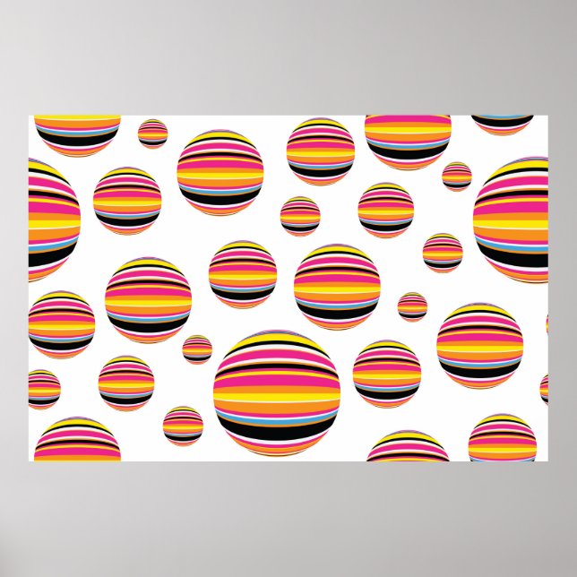 Poster gotas de chuva com abstrato striped padrão contínu (Frente)