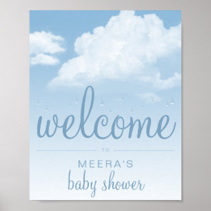 Poster Gotas de Chuva na Nuvem Fofa Boas-Vindas