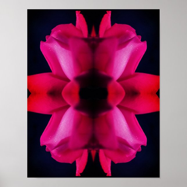 Poster Gotas De Chuva No Red Rosebud Abstrato (Frente)