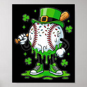 Poster Gotejamento de Beisebol Para Meninos Sorvete Gotej