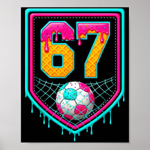Poster Gotejamento de Futebol Número 67 Jogador de Futebo
