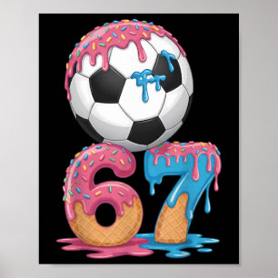 Poster Gotejamento de Futebol Número 67 Jogador de Futebo