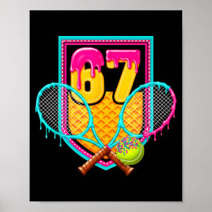 Poster Gotejamento de Tênis Número 67 Jogador de Tênis