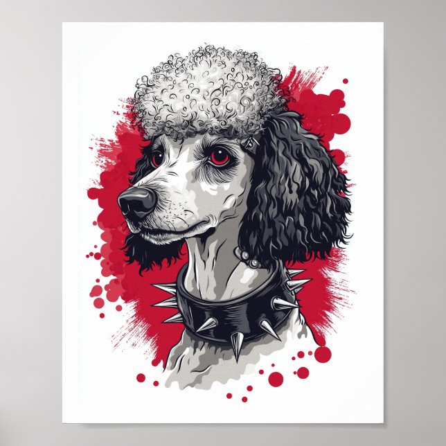 Poster Goth Poodle – Dark Aesthetic Dog (Frente)