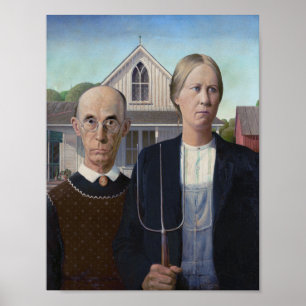 Poster Gothic Americano - Cartaz de Troca de Roupas
