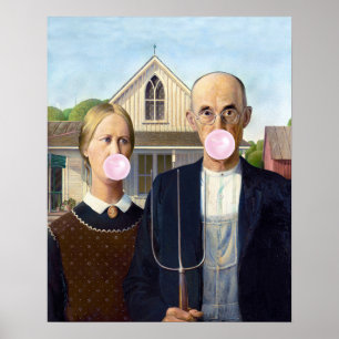 Poster Gothic Americano Grant Wood  
