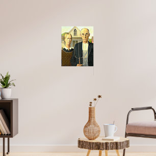 Poster Gothic Americano, pintura de arte fina,