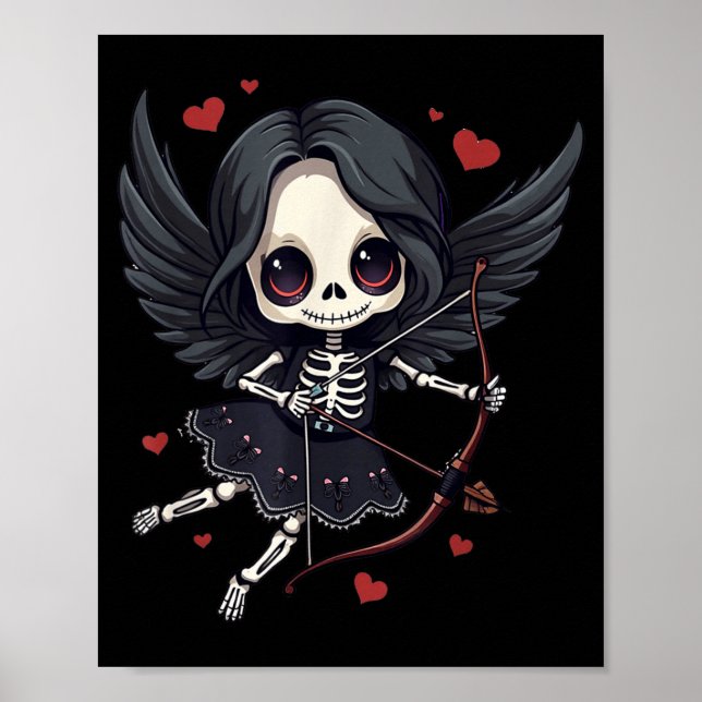 Poster Gothic Anime Skeleton Cud – Dark Valentine Kawaii  (Frente)