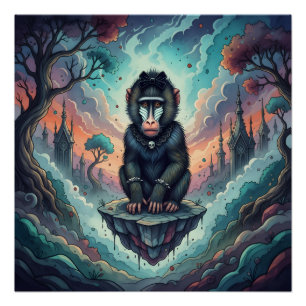 Pôster Gothic Baboon Dreamscape