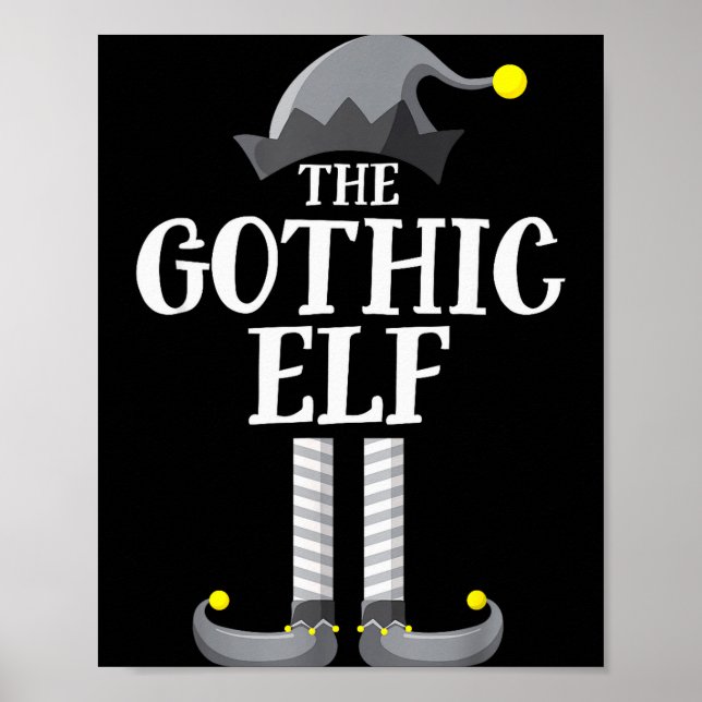 Poster Gothic Black Elf Matching Family Group Christmas P (Frente)