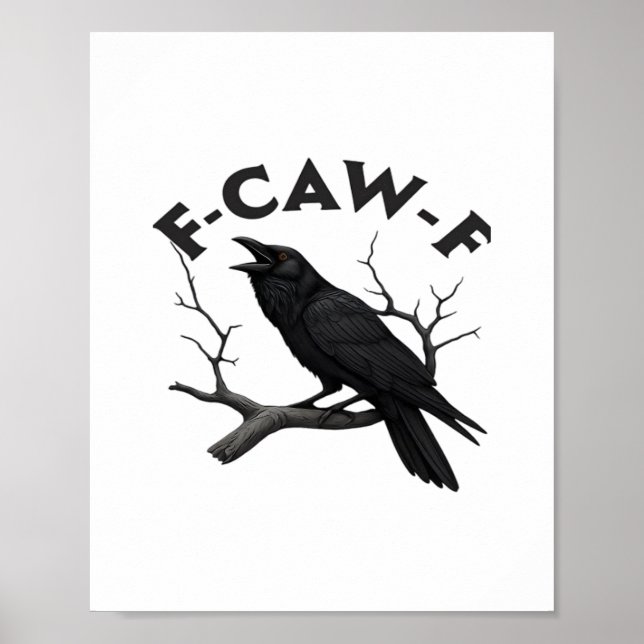 Poster Gothic Crow Funny F-Caw-F Humor Essential Creative (Frente)