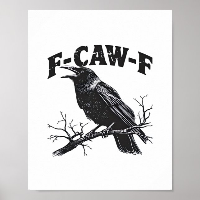 Poster Gothic Crow Humor F-Caw-F Funny Essential (Frente)