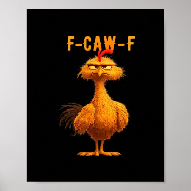 Poster Gothic F-Caw-F Crow Funny Humor (Frente)