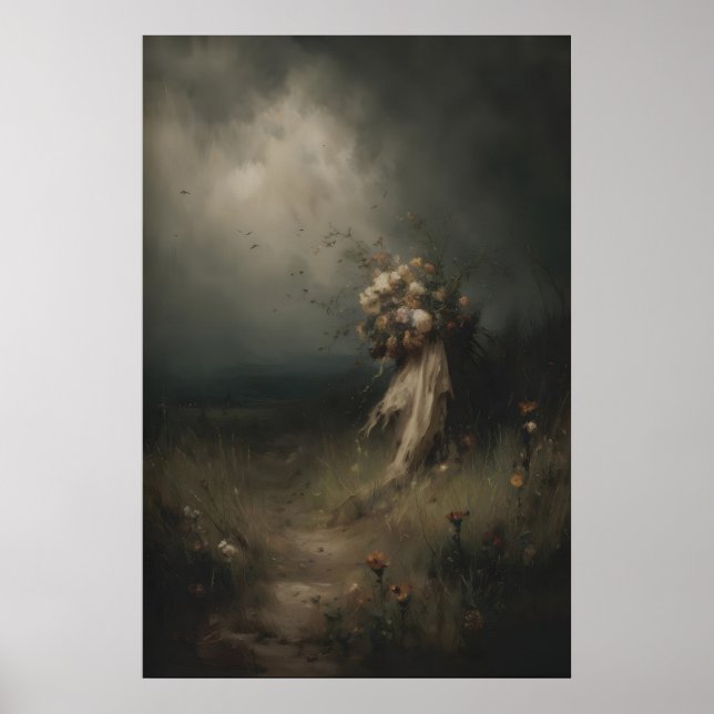 Poster Gothic Floral Art With Wilted Bouquet, Dark (Frente)