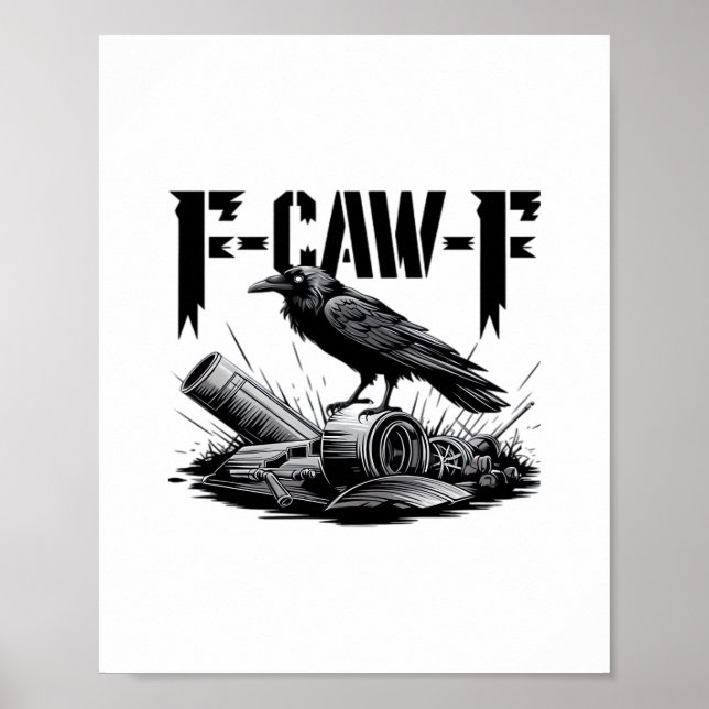 Poster Gothic Funny F Caw F Crow Aesthetic Casual Look (Frente)