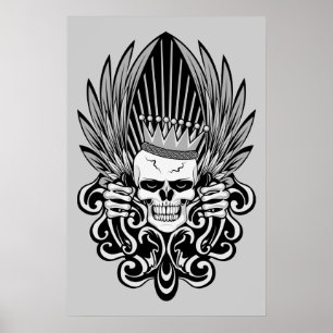 Poster Gothic King Skull