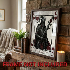 Poster Gothic Knight of Hearts Playing Card Dark Fantasy