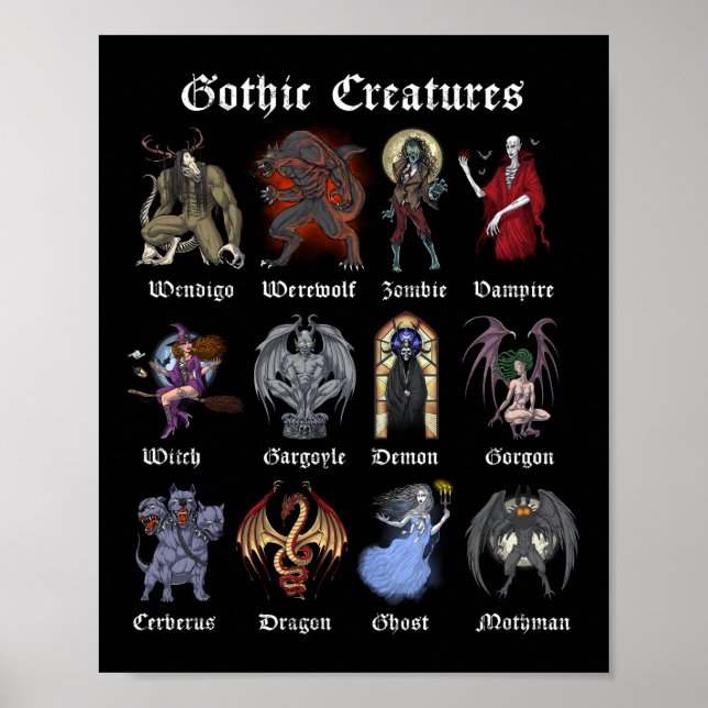 Poster Gothic Mythical Creatures (Frente)