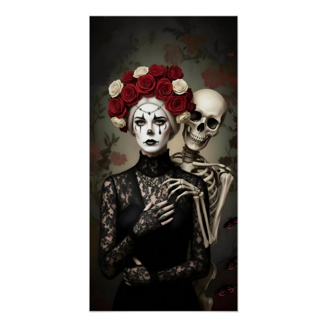 Pôster Gothic Rose Queen – Dark Romantic Art (Frente)