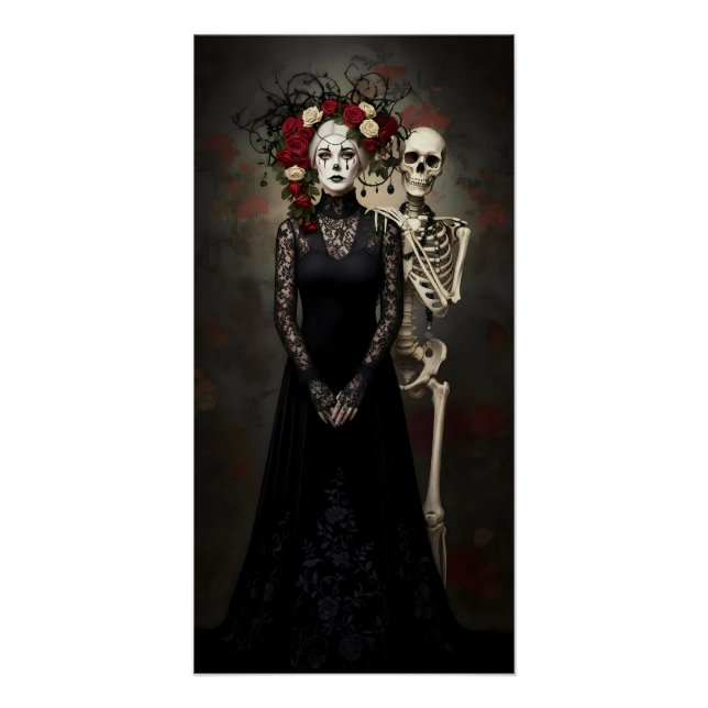 Pôster Gothic Rose Queen – Dark Romantic Art (Frente)