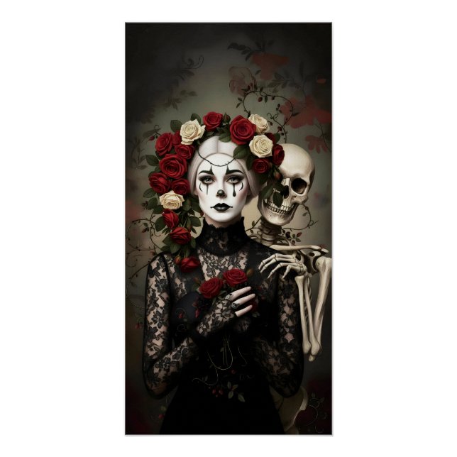 Pôster Gothic Rose Queen – Dark Romantic Art (Frente)