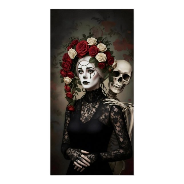 Pôster Gothic Rose Queen – Dark Romantic Art (Frente)