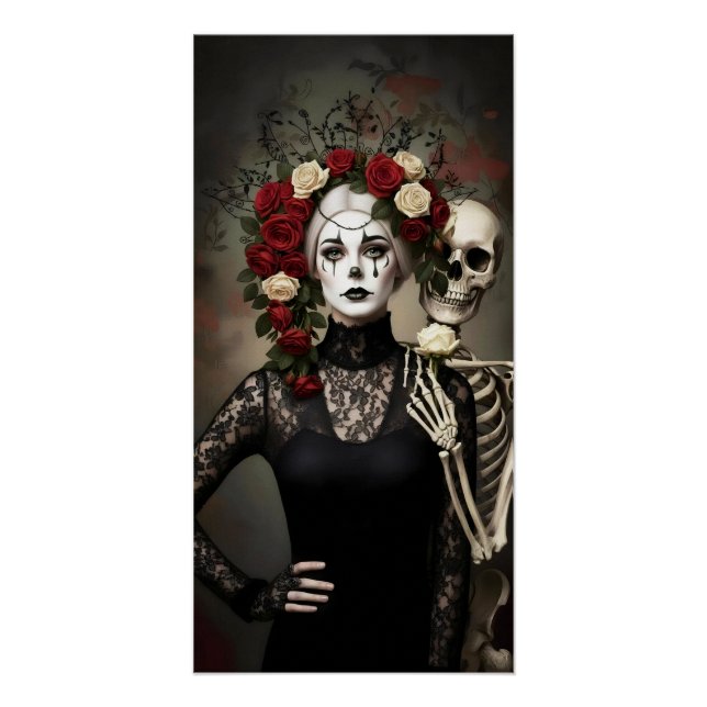 Pôster Gothic Rose Queen – Dark Romantic Art (Frente)