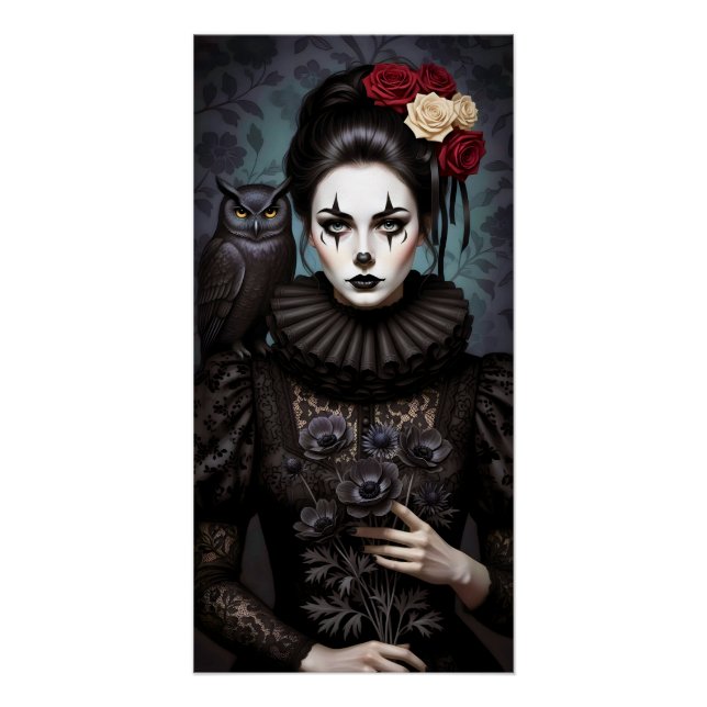 Pôster Gothic Rose Queen – Dark Romantic Art with Skeleto (Frente)